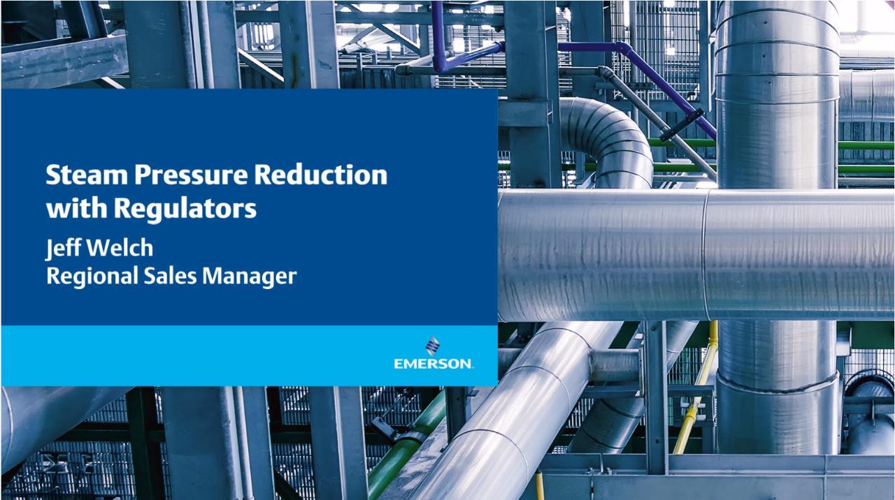 압력 조절기를 사용한 증기 압력 감소