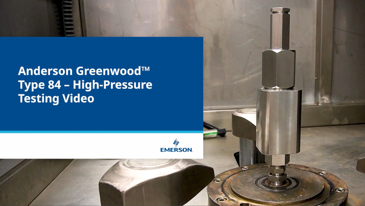 Anderson Greenwood™ Type84 고압 테스트 기능 Anderson Greenwood™ Type84 고압 테스트 기능