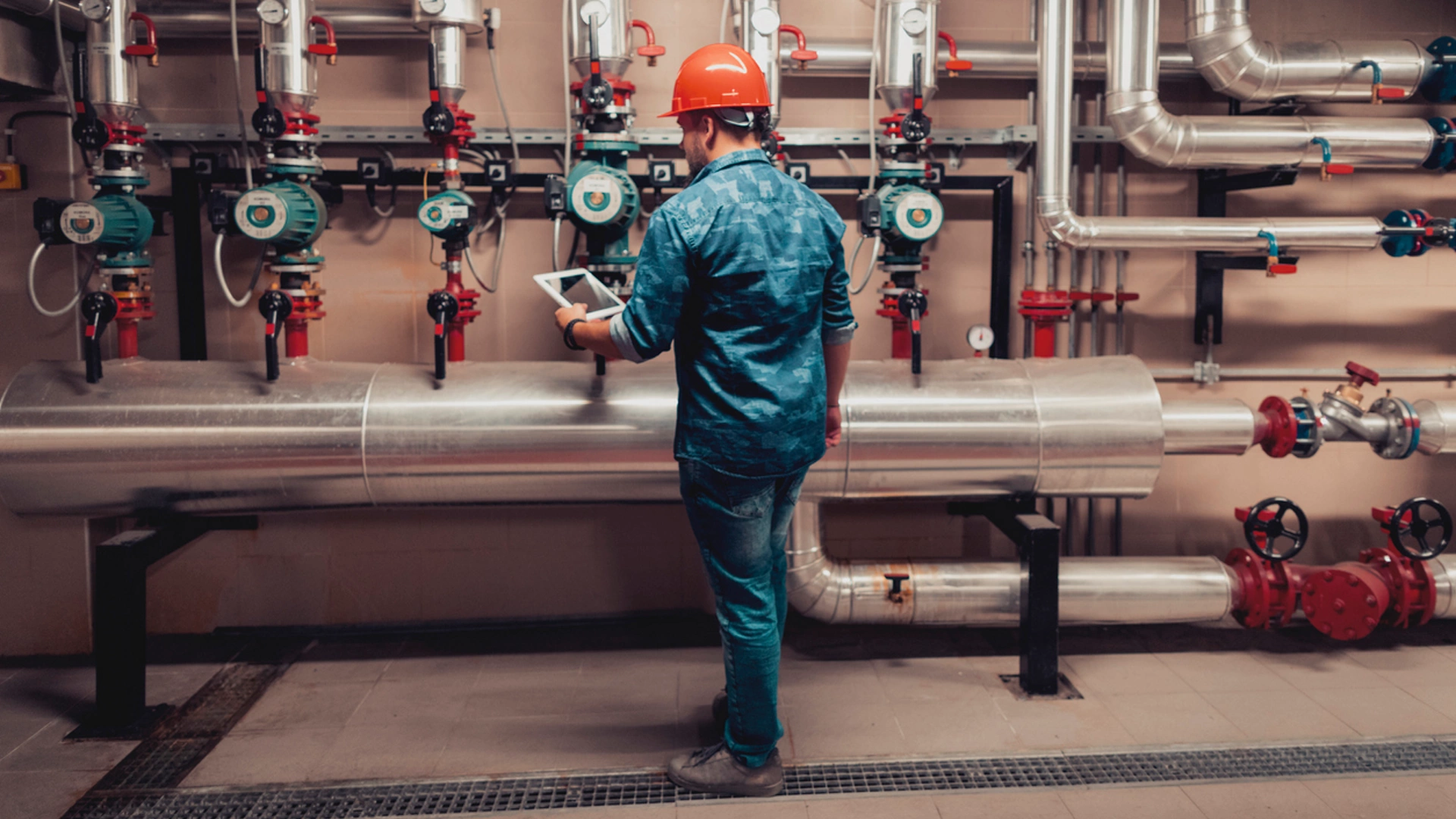 Stationary engineer at work