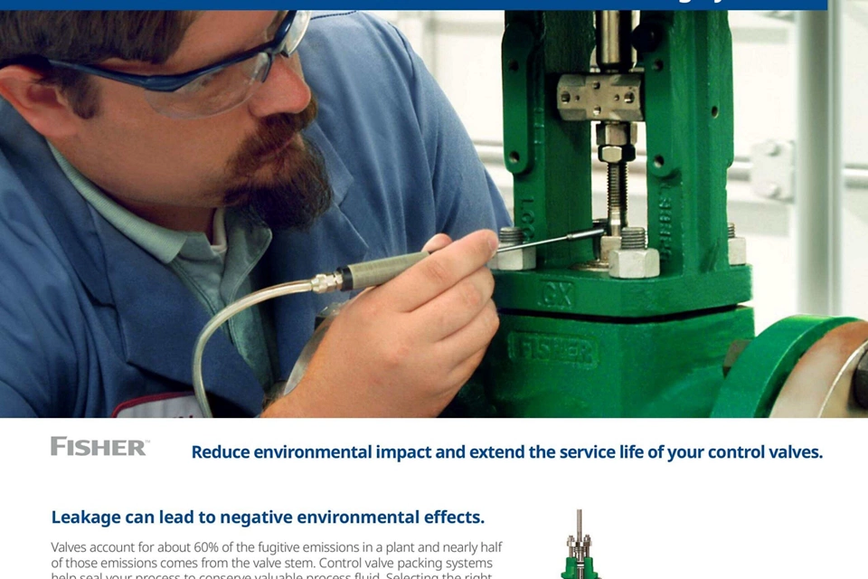 Fisher 고급 ENVIRO-SEAL 패킹 시스템으로 제어 밸브의 탁월한 스템 실링 달성