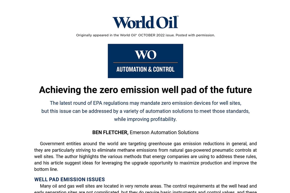 미래의 무공해 유정 패드(Well Pad) 실현