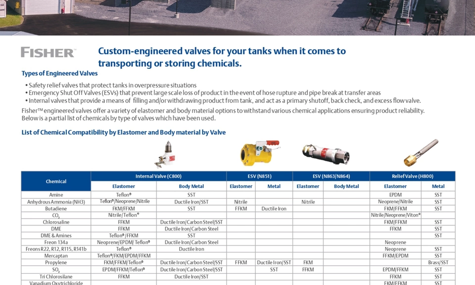 Bulk Storage and Transportation Specialty Trims for Chemical Brochure