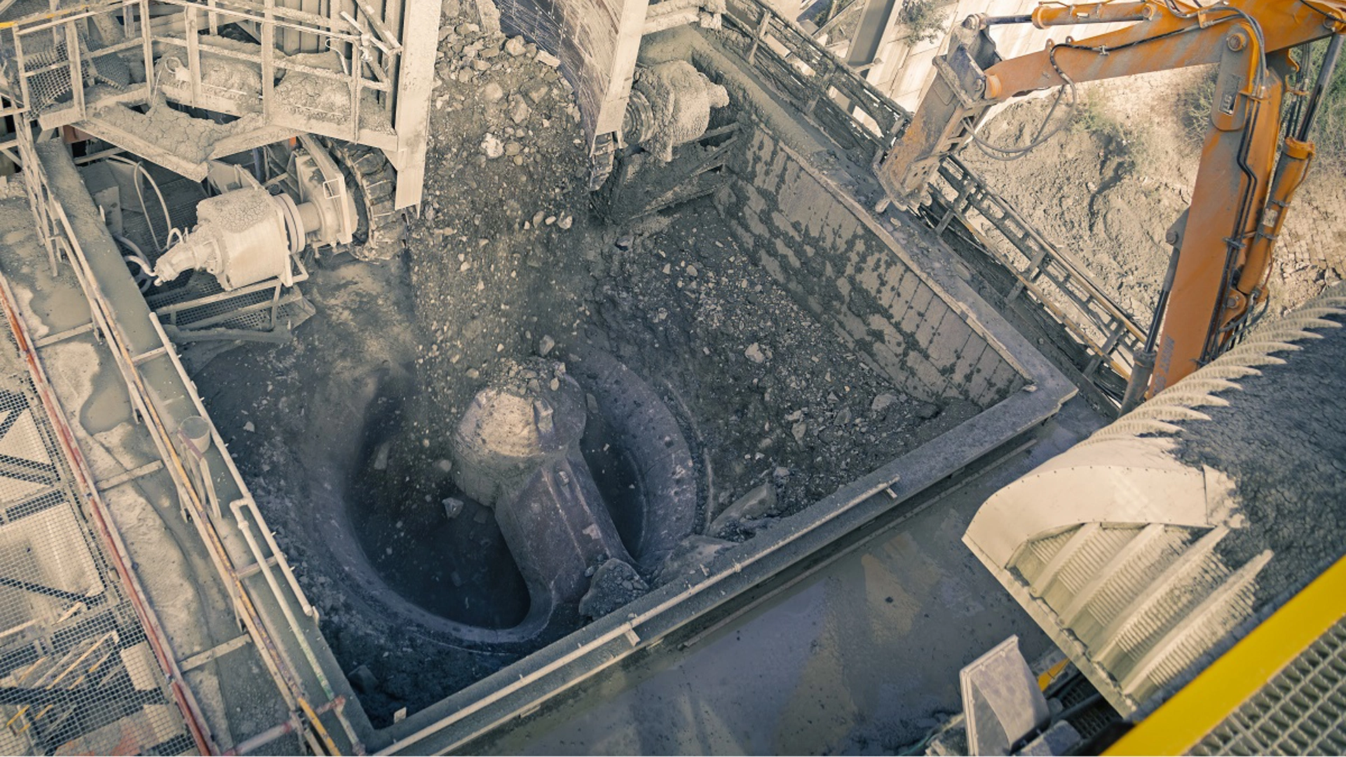 Diamond processing plant crusher where kimberlite is crashed to recover diamonds, Botswana