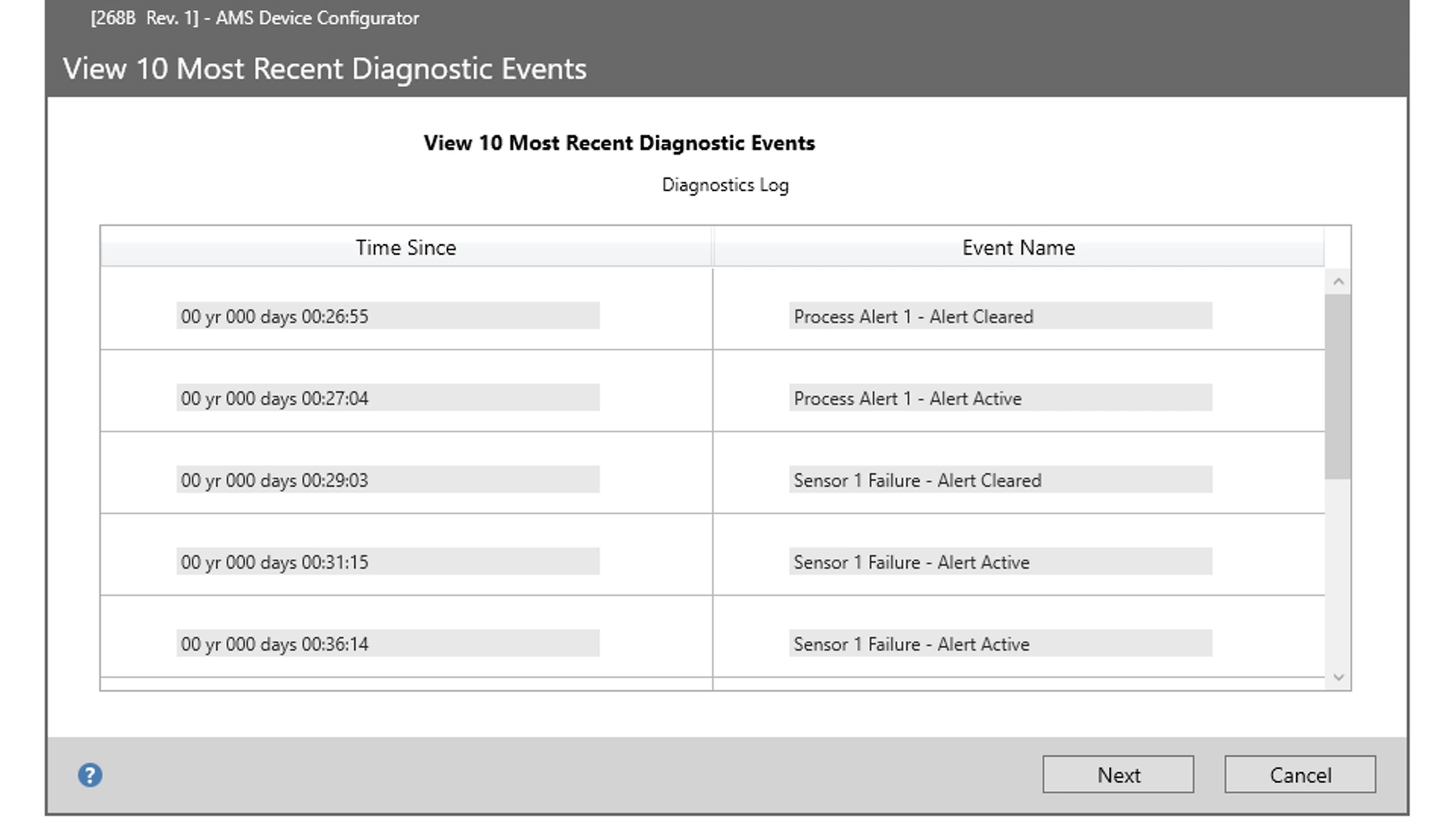Temperature Transmitters - Diagnostic Logs