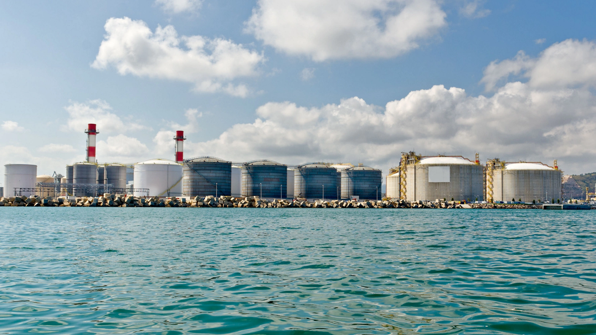 LNG Tanks at the Port of Barcelona