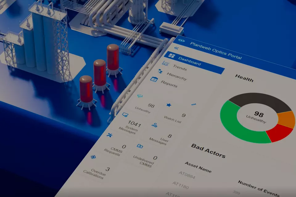 Mtell®이 포함된 AMS™ Optics는 자산을 전문적으로 관리하고 통합 워크플로우를 지원합니다.