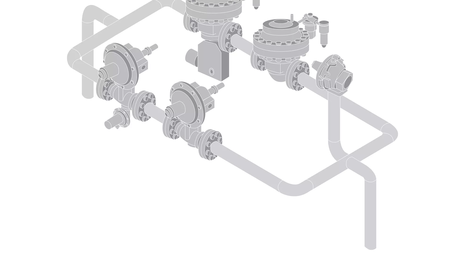 District Station with Natural Gas Regulator Valves with Gas Safety Shutoff Valves and Gas Relief Valve