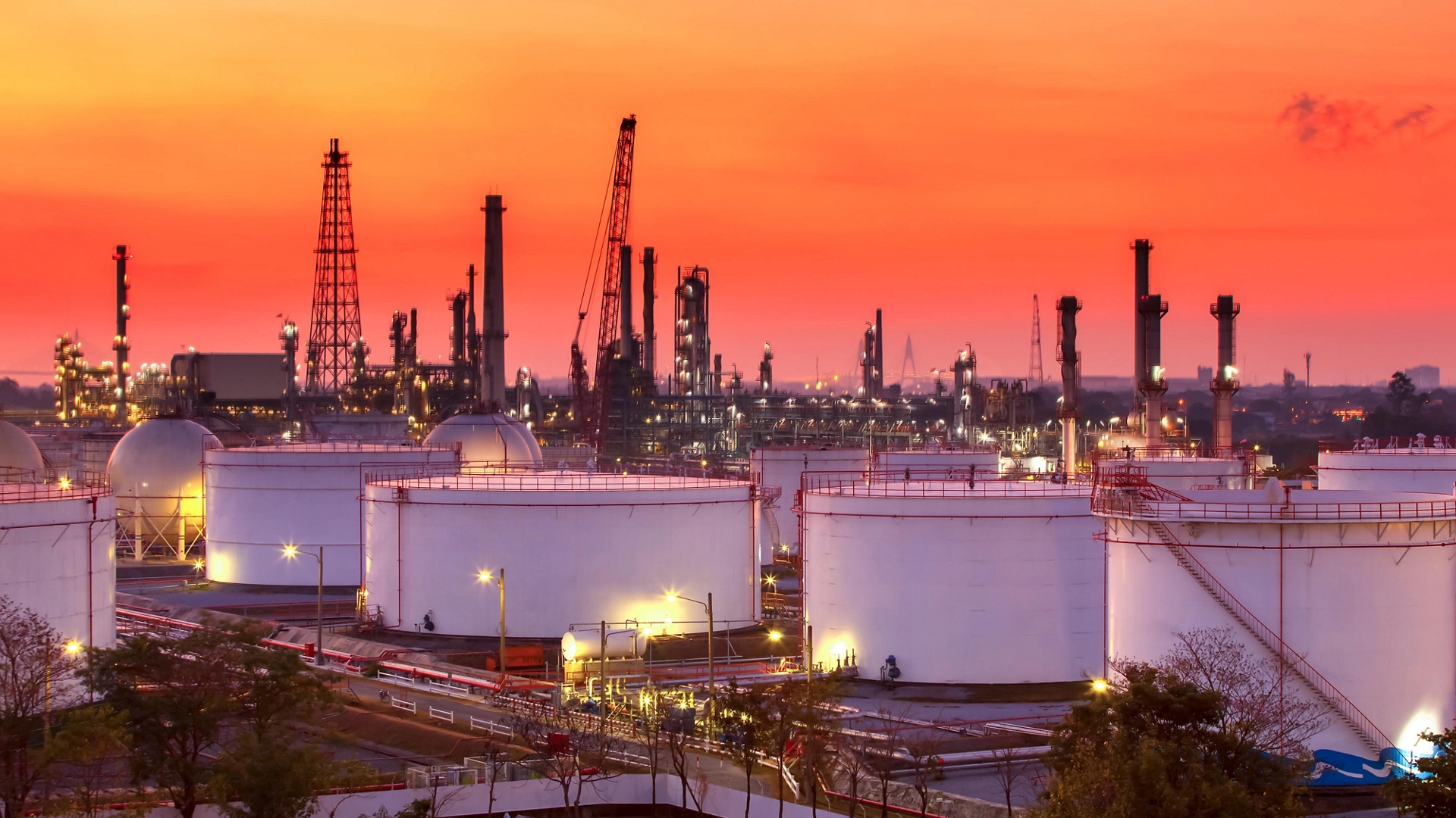 Refinery in the morning.
