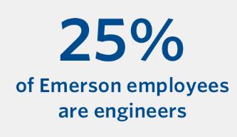 에머슨 직원의 25%가 엔지니어입니다.
