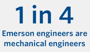 에머슨 엔지니어 4명 중 1명은 기계 엔지니어입니다.
